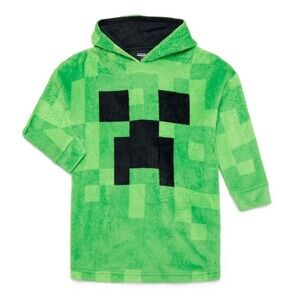 Minecraft Creeper Boys Oversized Hooded Sleeper Size L/ XL- NEW